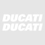 Kit 2 ADESIVI per SERBATOIO MOTO Scritta DUCATI Adesivo BIANCO STICKERS Racing 