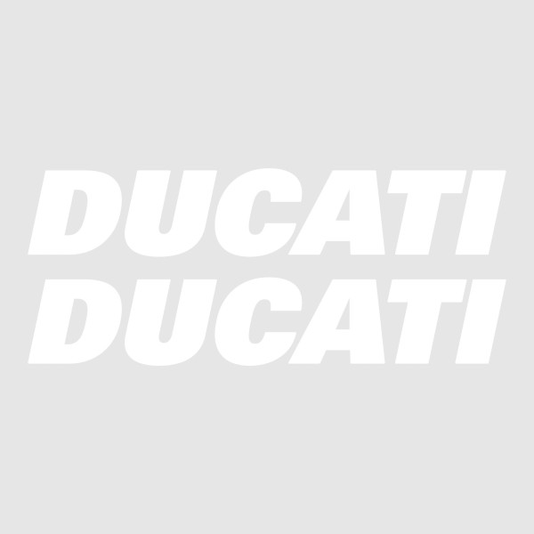 Κιτ 2 ADHESIVES για MOTORCYCLE TANK Γραπτό DUCATI Λευκά αυτοκόλλητα Racing