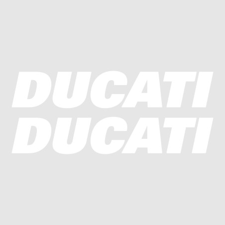 Κιτ 2 ADHESIVES για MOTORCYCLE TANK Γραπτό DUCATI Λευκά αυτοκόλλητα Racing