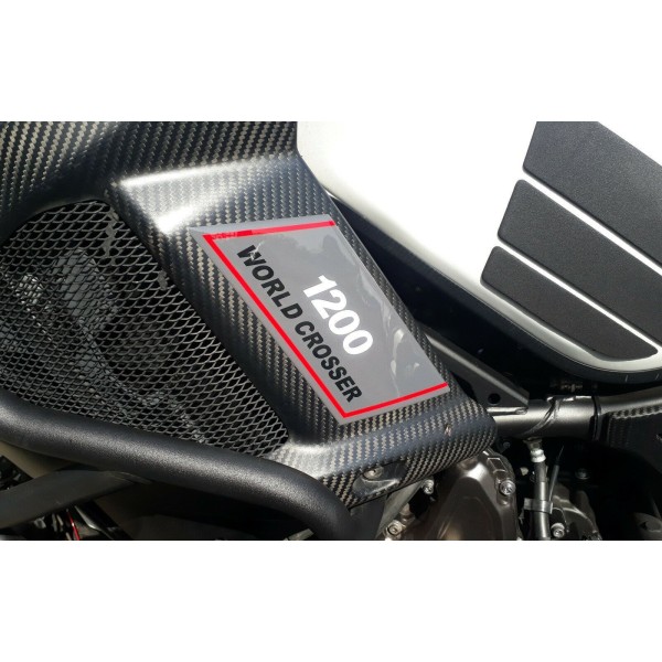 2 autocollants 3D gel SIDE DEFLECTOR pour MOTO compatible Yamaha SUPER TENERE