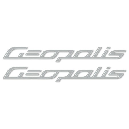 2 ACOPLAMIENTOS 3D GEL plata GEOPOLIS para scooters compatibles PEUGEOT