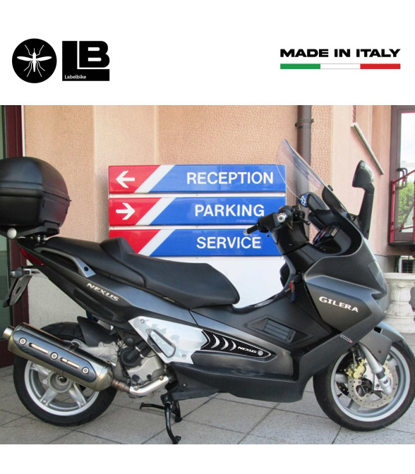 2 autocollants en résine pour repose-pieds compatibles avec Gilera Nexus 300-500