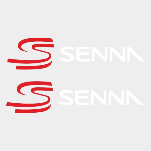 2 vorgefertigte Aufkleber Senna Schriftzug kompatibel mit Ducati Senna - 25x6cm