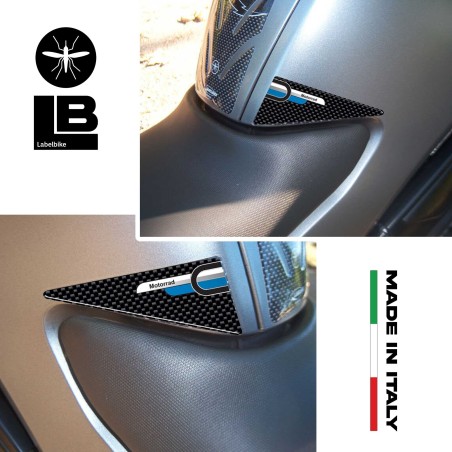 2 3D RESIN SIDE PROTECTION CARBON SIDE ADHESIVES for BMW MOTORCYCLE ¡Nuevo!