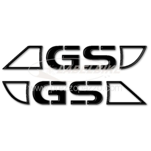 2 STICKERS 3D RESILIÉS NOIRS compatibles avec le RESERVOIR DE MOTOCYCLE BMW GS 2