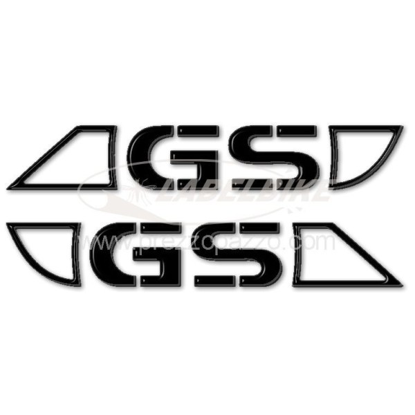 2 SCHWARZE 3D RESILIATED STICKERS passend für BMW GS MOTORRAD TANK