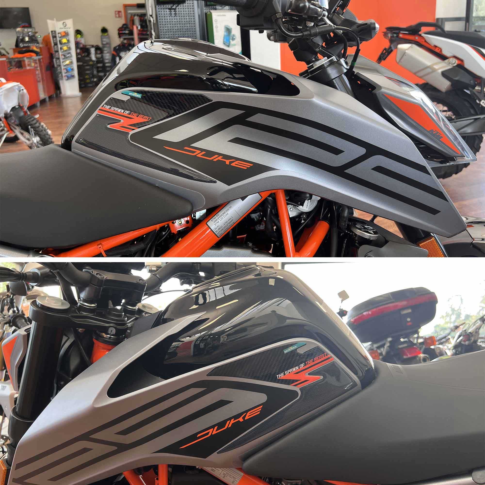 Adesivi 3D laterali per serbatoio moto compatibili con Ktm Duke