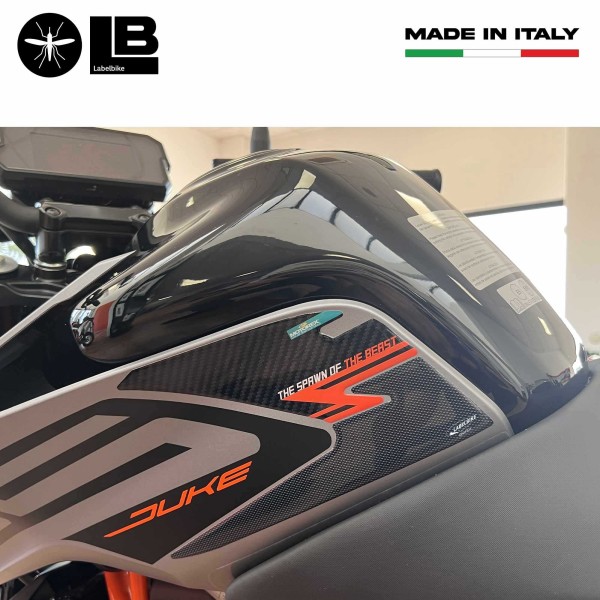 Pegatinas 3D para el depósito lateral de la moto compatible con Ktm Duke 125 2021 - 2022