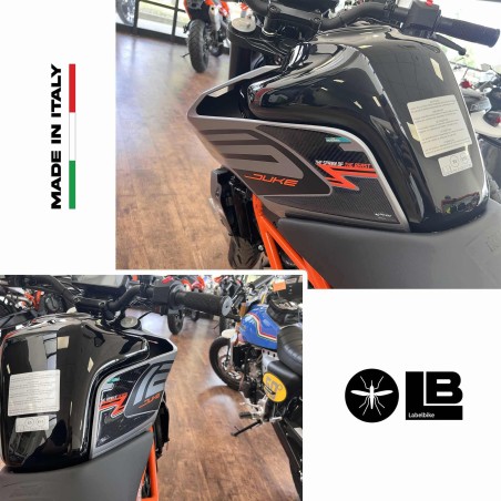 Autocollants 3D pour réservoir latéral de moto compatible avec Ktm Duke 125 2021 - 2022