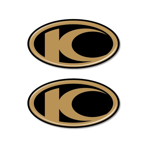 2 ADHESIVOS LOGOTIPO DE RESINA 3D compatibles para scooters Kymco Negro-ORO 2