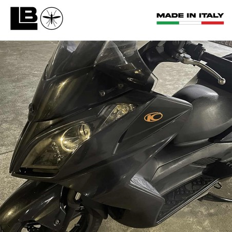 2 ADHESIVES 3D RESIN GEL LOGO compatibles pour scooters Kymco Noir-Or