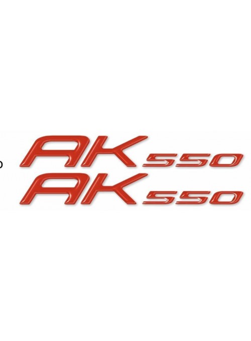 2 ADESIVI/STICKERS in RESINA gel 3D SCRITTA AK 550 per SCOOTER KIMCO AK550 new