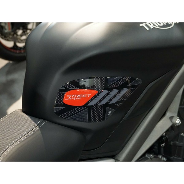 2 Triumph Street Triple 2013-2021 compatible bike 3D side tank protectors