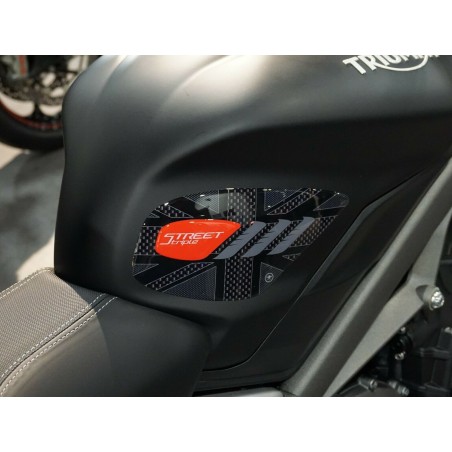 2 Protectores laterales depósito 3D moto compatible Triumph Street Triple 2013-2021.