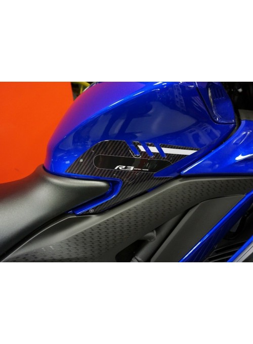 2 Protezioni Laterali gel 3D per Serbatoio Moto compatibili Yamaha R3 2019-2023