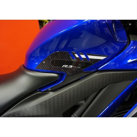 2 Protectores laterales de gel 3D para depósito de moto compatibles Yamaha R3 2019-2025