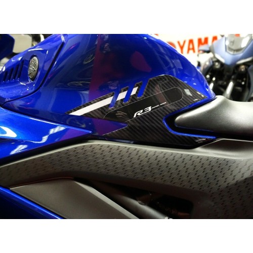 2 Protectores laterales de gel 3D para depósito de moto compatibles Yamaha R3 2019-2025 2