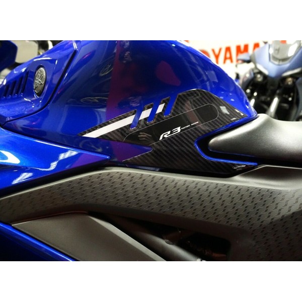 2 Protectores laterales de gel 3D para depósito de moto compatibles Yamaha R3 2019-2025