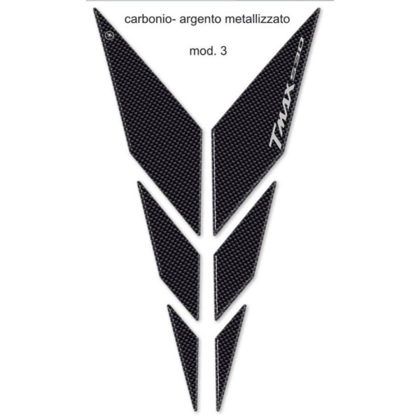 ADHESIVES 3D carbone-ergal COMPATIBLES pour YAMAHA TMAX 530 Y AVANT 2012-2016
