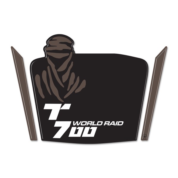 Autocollants 3D pour pare-brise de moto compatibles avec Yamaha Tenere 700 World Raid - Noir