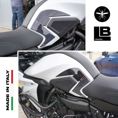 Autocollants 3D pour réservoir latéral compatible avec Yamaha Tracer 700 MT-07 2016-2019 2