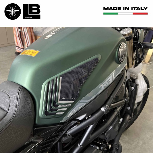 3D Motorrad Seite Tank Aufkleber kompatibel mit Benelli Leoncino 800 Trail