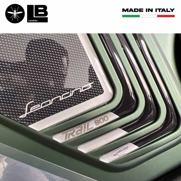 Autocollants 3D pour réservoir latéral de moto compatible avec Benelli Leoncino 800 Trail