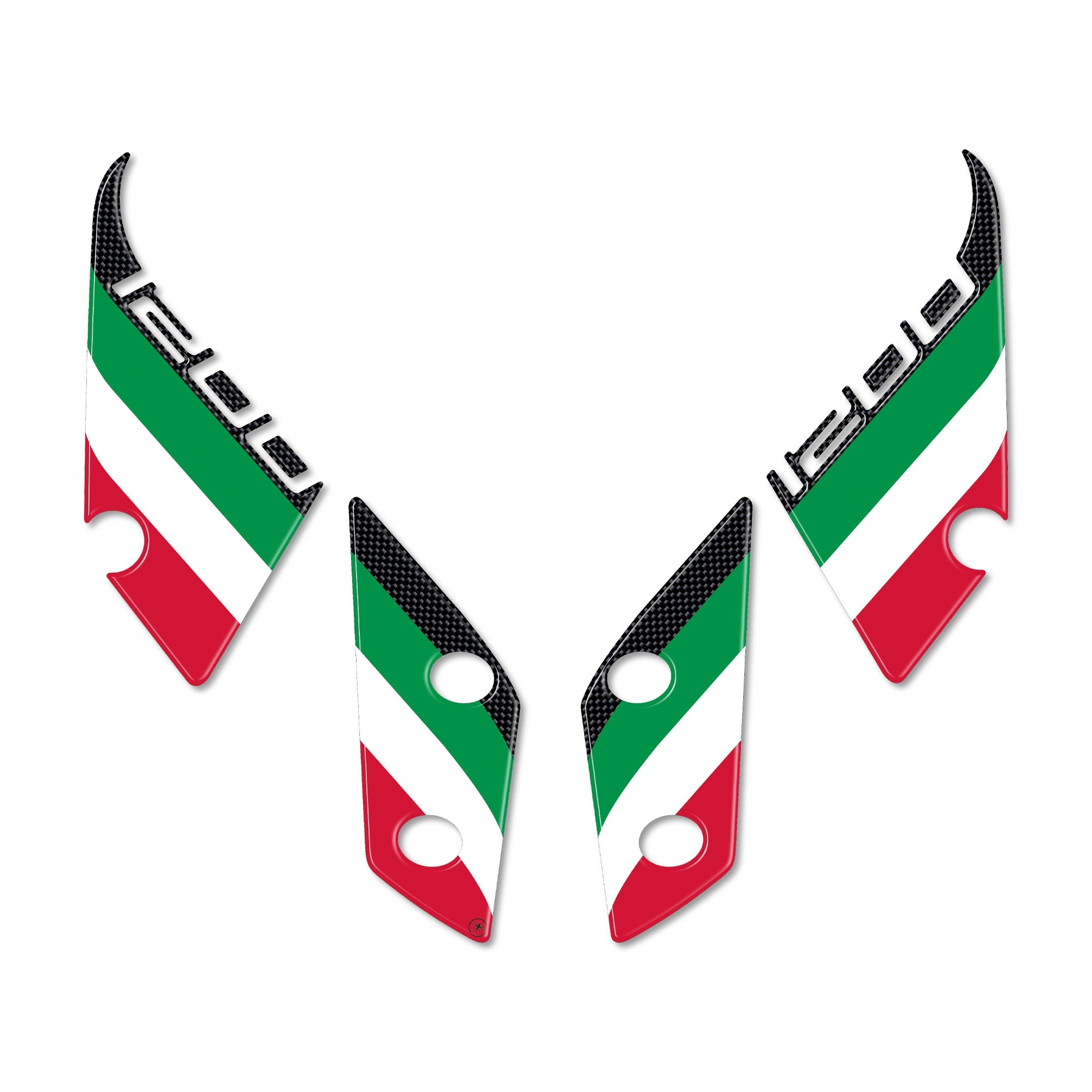 ADESIVI 3D LATERALI TRICOLORE ITALIA PER MOTO DUCATI MULTISTRADA 1200  2010-2014