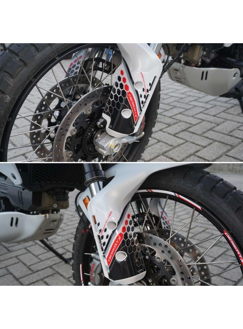 Adesivi 3D Protezione parasteli parafango moto compatibili con Ducati DesertX