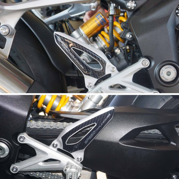 3D Heel Protector Stickers compatible with Triumph Speed Triple 1200 RR