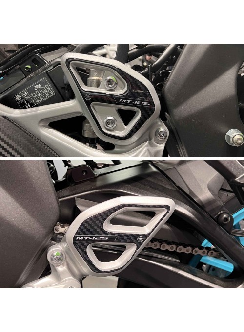 Adesivi 3D Protezioni Battitacco moto compatibili con Yamaha Mt-125 2020-2023