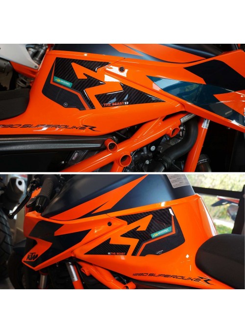 Adesivi 3D Protezioni laterali moto compatibili con KTM 1290 Super Duke R 2021