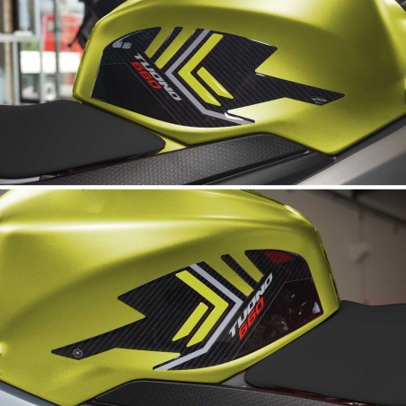 Stickers 3D Protections latérales de réservoir compatibles avec Aprilia Tuono 660 2022
