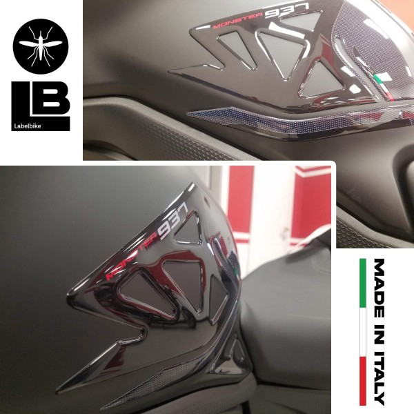 Stickers 3D Protections latérales de réservoir compatibles avec Ducati Monster 937 2021