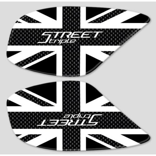 2 Protections de réservoir 3D pour motos compatibles Triumph STREET TRIPLE 2013-2021 2