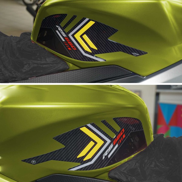 Pegatinas 3D Protectores laterales de depósito compatibles con Aprilia RS 660 2020-25