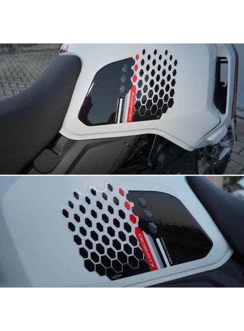 Adesivi 3D Protezioni laterali serbatoio moto compatibili con Ducati DesertX