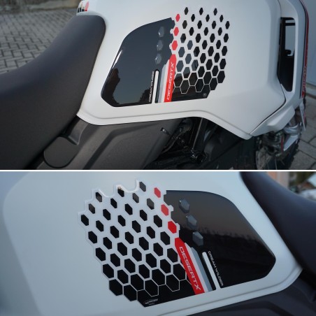 Stickers 3D Motorcycle side tank protectors compatible with Ducati DesertX