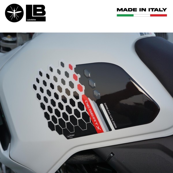 Stickers 3D Motorcycle side tank protectors compatible with Ducati DesertX