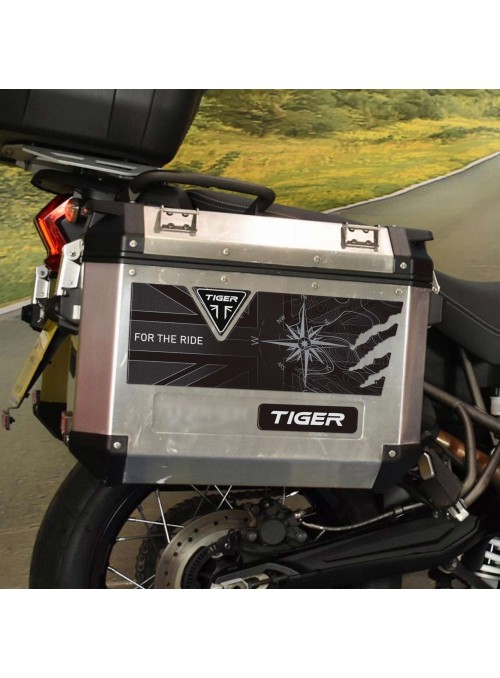 Adesivi 3D protezioni valigie moto compatibili con Triumph Tiger 850 900 1200