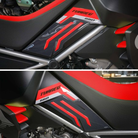 Stickers 3D Tank protections latérales compatibles avec Aprilia Tuareg 660 2022