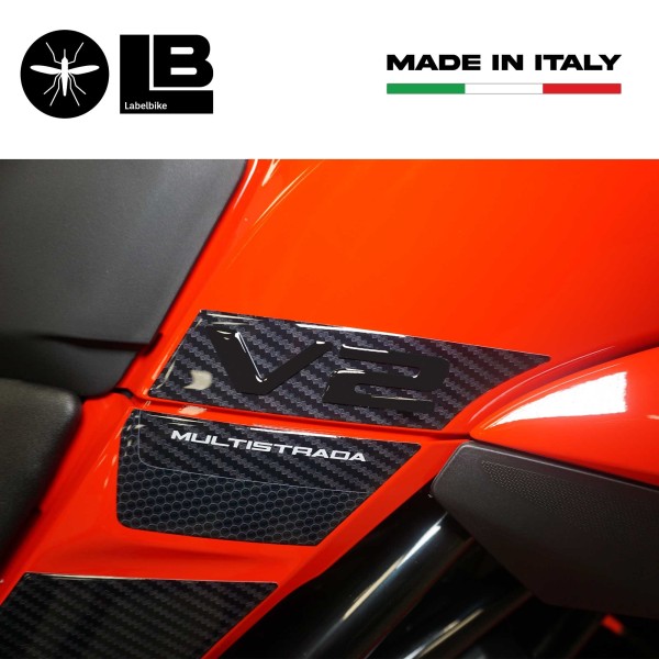 Stickers latéraux 3D Tank compatibles avec Ducati Multistrada V2 950 2022-23
