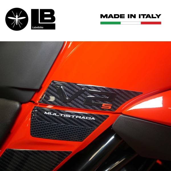 3D Tank Seitenaufkleber kompatibel mit Ducati Multistrada V2s 950 2022-23