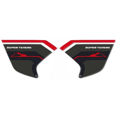 3D MOTO SIDE PROTECTIONS συμβατά με YAMAHA SUPER TENERE κόκκινα αυτοκόλλητα τζελ