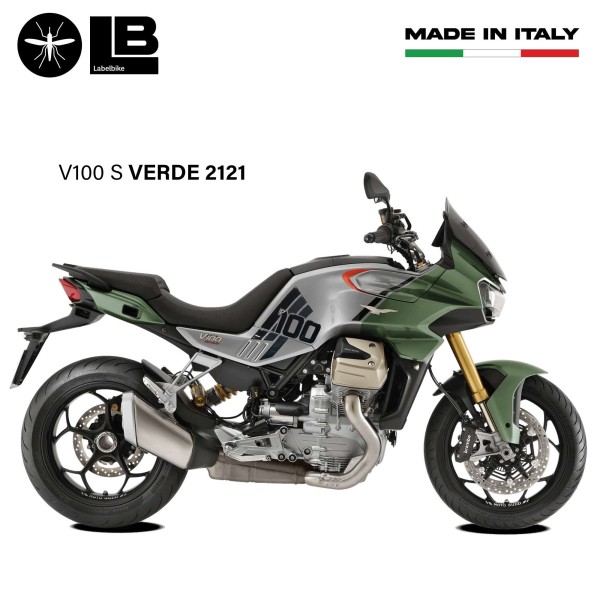 Adesivi laterali serbatoio compatibili con Moto Guzzi V100 Mandello 2022 - 2025