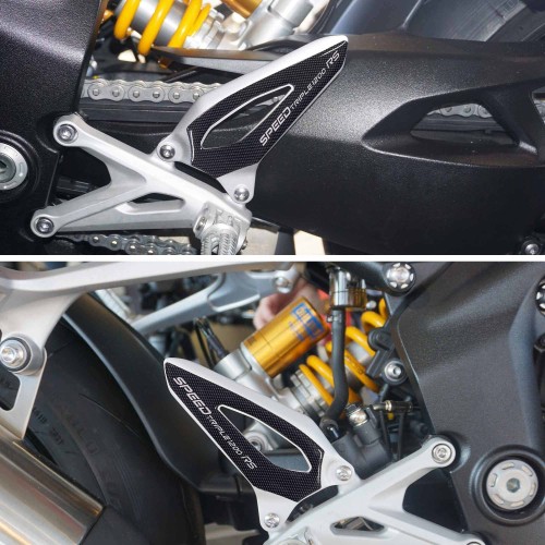 Stickers Motorcycle heel protectors compatible with Triumph Speed Triple 1200 RS