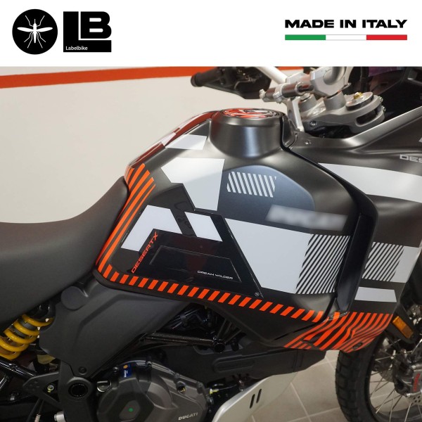 Autocollants Protections latérales de réservoir moto compatibles avec Ducati DesertX 2023-5
