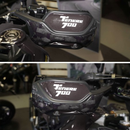 Stickers de protection de garde-mains compatibles avec Yamaha Tenere 700 World Raid - Noir