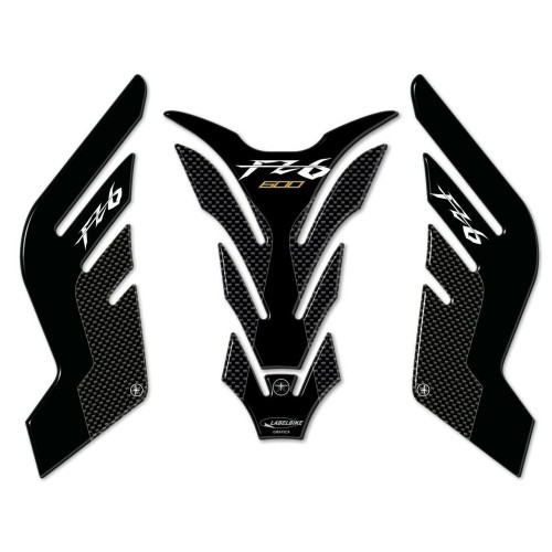 Pegatinas depósito resina 3D para moto compatible Yamaha FZ6 carbono