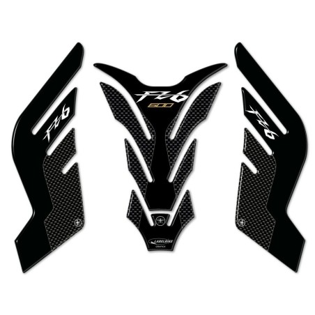 Stickers de réservoir en résine Stickers 3D pour motos compatibles Yamaha FZ6 carbon